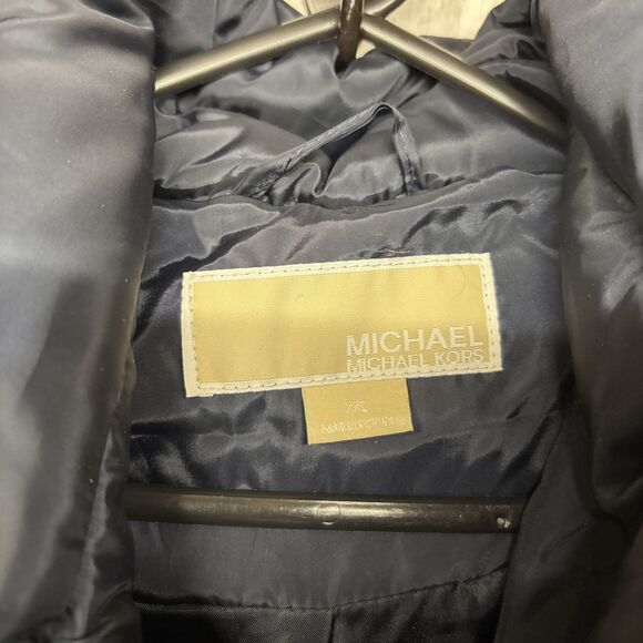 Womens Size XXL Michael Kors Navy Down Filled Long Jacket EUC - Picture 4 of 11